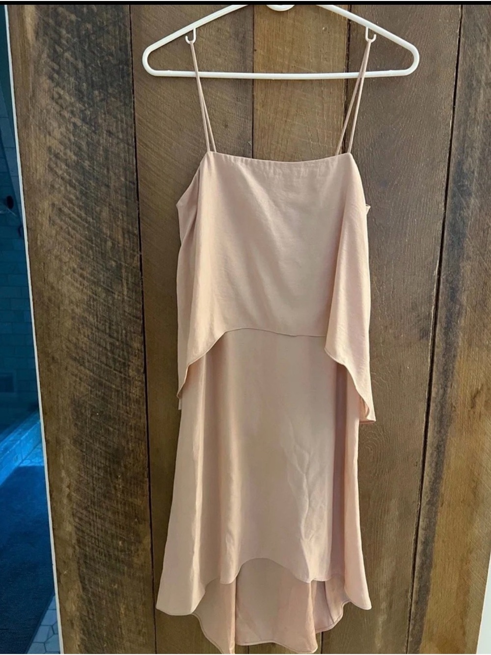 Banana Republic light pink layered High-Low Slip Dress